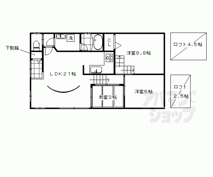 【木瓜原町貸家】間取