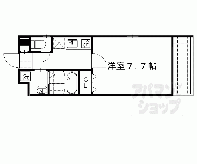 【仁和寺街道六軒町西入四番町マンション】間取