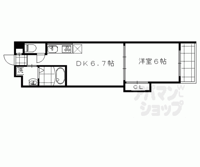 【仁和寺街道六軒町西入四番町マンション】間取