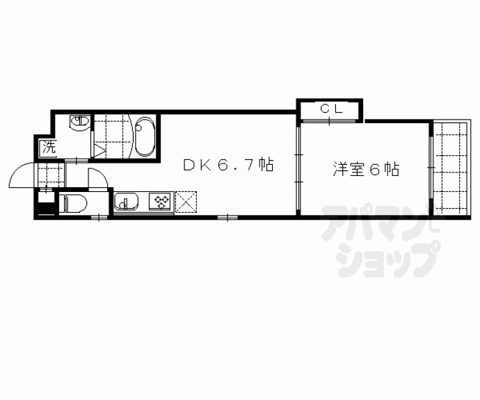 【仁和寺街道六軒町西入四番町マンション】間取