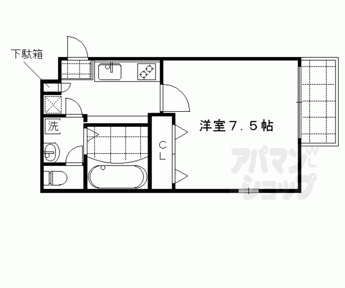 【仁和寺街道六軒町西入四番町マンション】間取