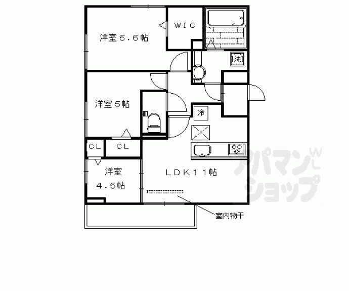 【ルピナス嵯峨Ｂ棟】間取