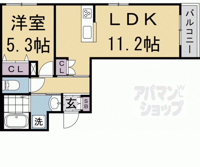 【クレール京都太秦Ⅱ】間取