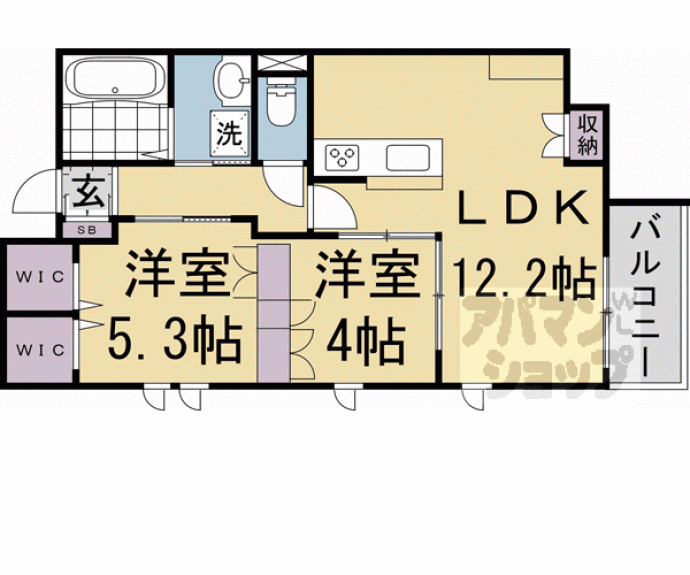 【クレール京都太秦Ⅱ】間取