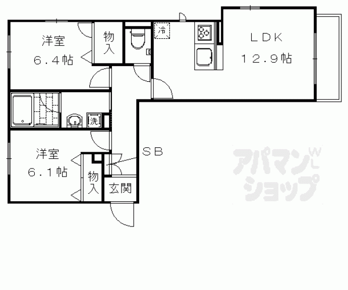 【シャーメゾン四条桂川】間取