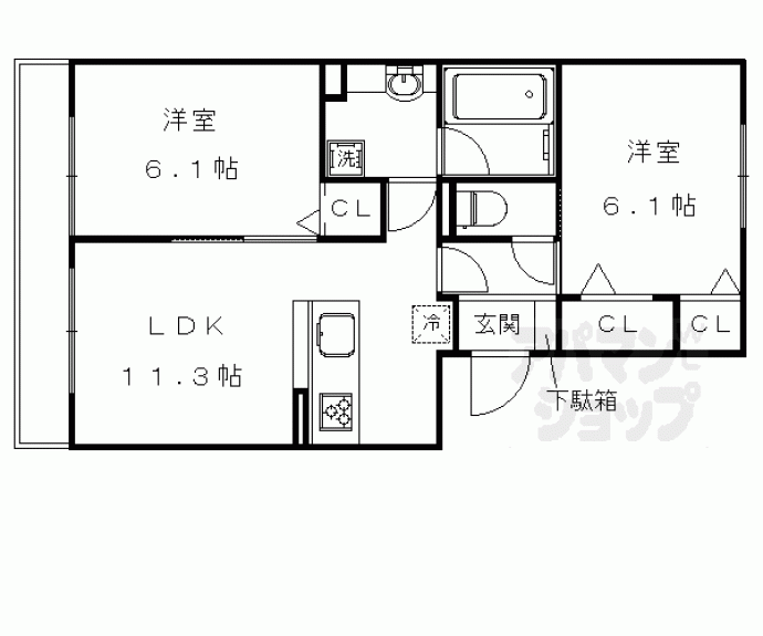 【グランソレイユ西院】間取