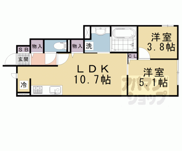 【セジュール嵯峨鳥居本】間取