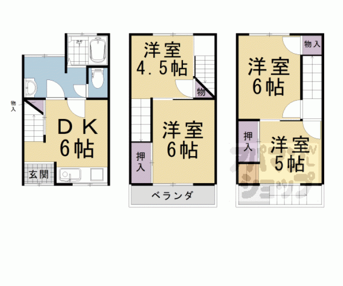 【太秦桂木町１０－８貸家】間取