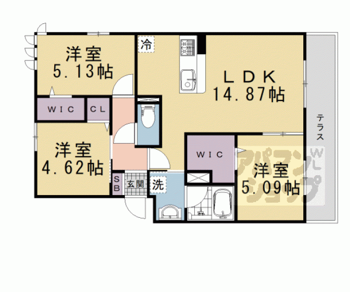 【オリーブ嵯峨】間取