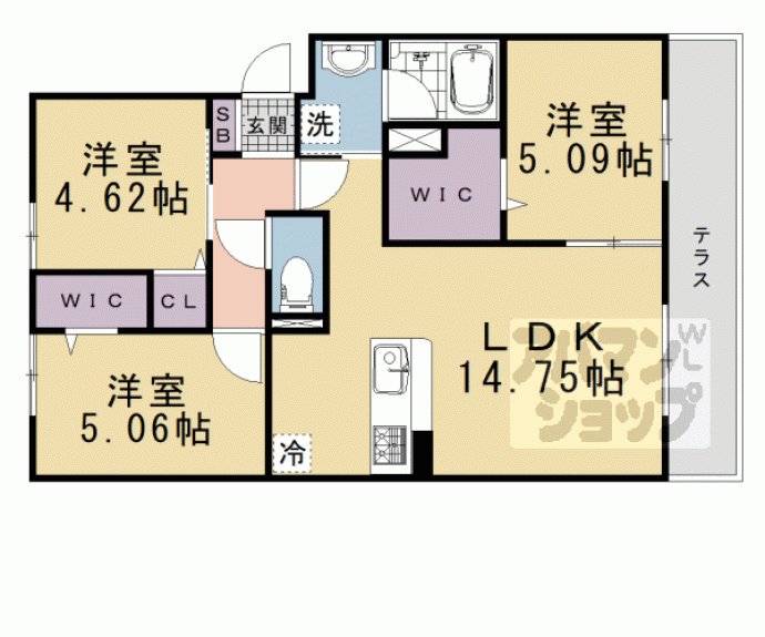 【オリーブ嵯峨】間取