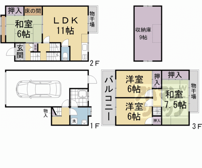 【嵯峨野芝野町１１－１０貸家】間取