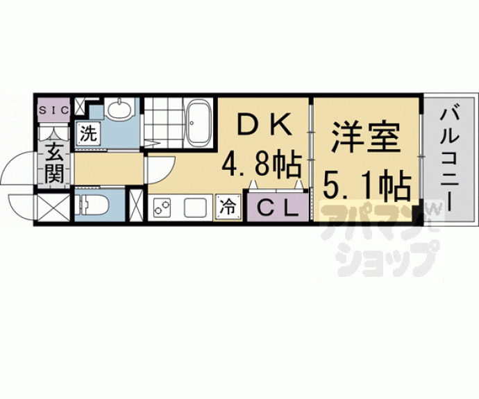 【アスヴェル京都四条西院】間取