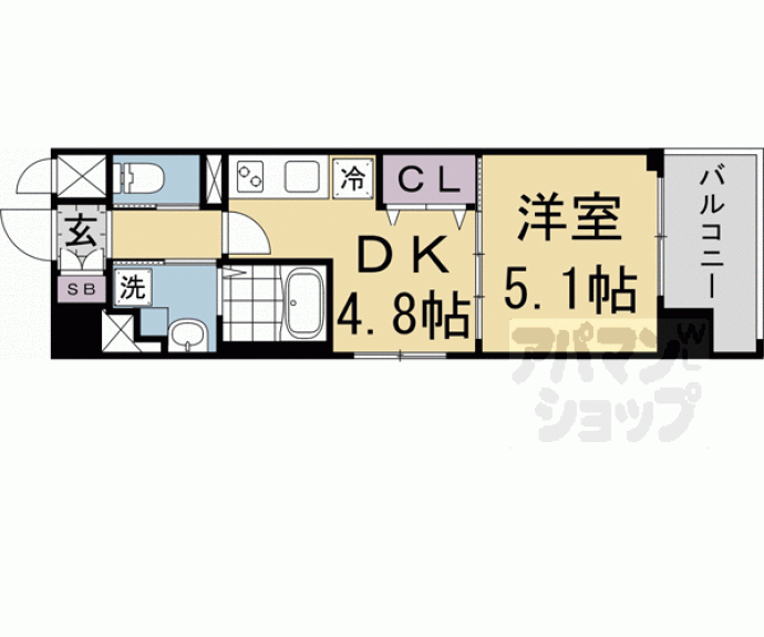 【アスヴェル京都四条西院】間取