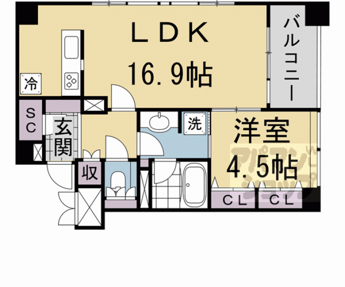 【ＴＨＥ　ＲＥＳＩＤＥＮＣＥ　京都東洞院四条】間取