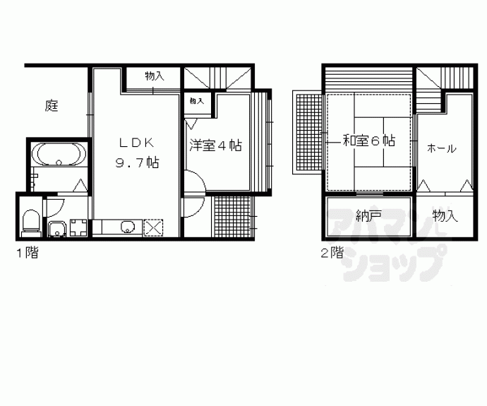 【木賊山町貸家】間取