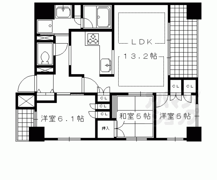 【イーグルコート御所南】間取