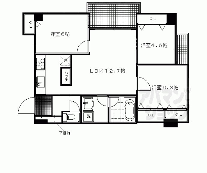 【シンフォニー御所南】間取