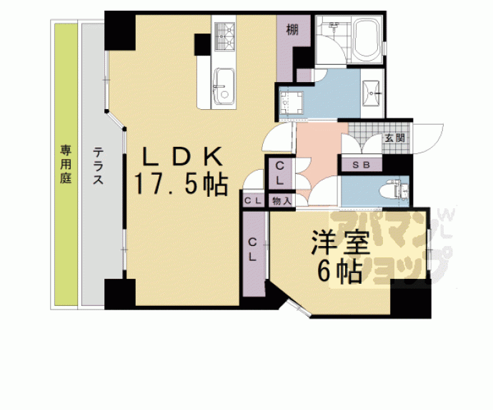 【アベニール三条油小路】間取