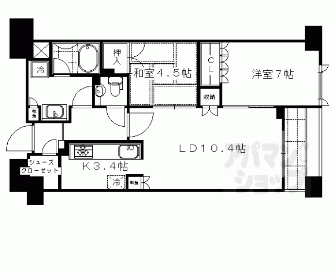 【ローレルコート御所南】間取