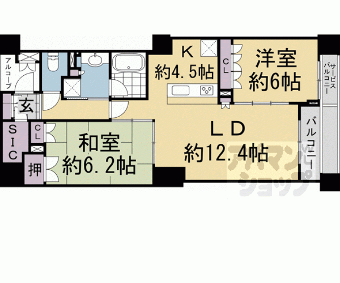 【ローレルコート御所南】間取