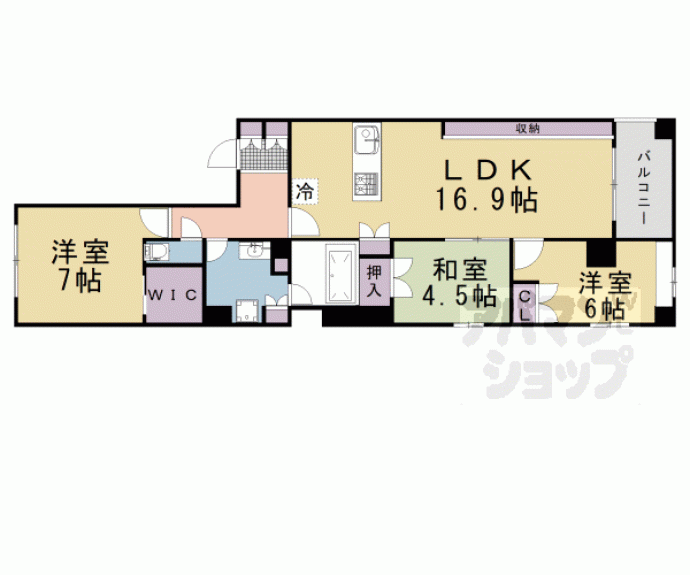 【ジオグランデ寺町御池】間取