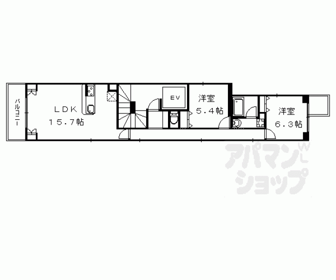 【アヴニール御所南Ⅱ】間取