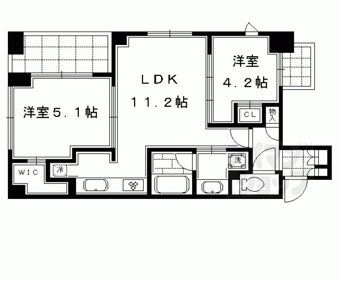 【リヴァーク四条烏丸】間取