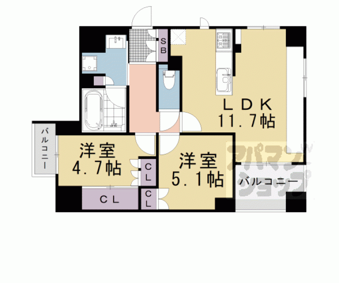 【イーグルコート京都御池創苑】間取