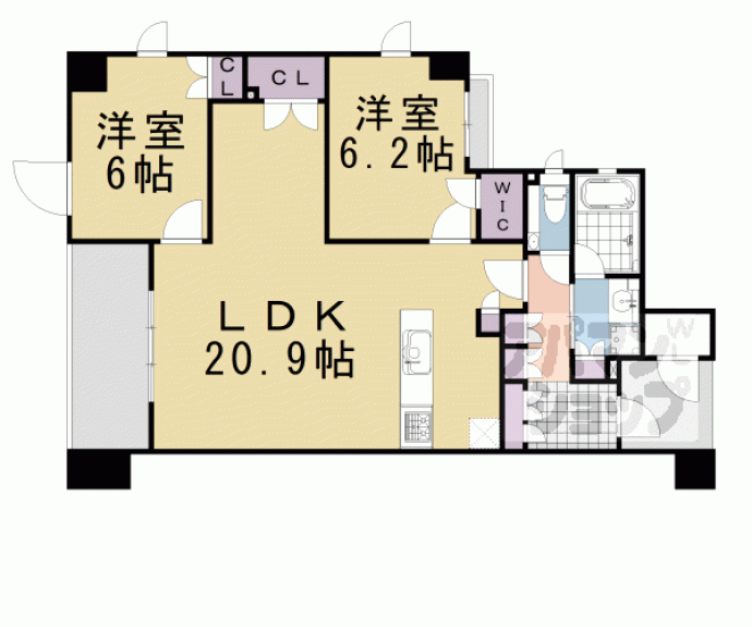 【イーグルコート京都御池創苑】間取