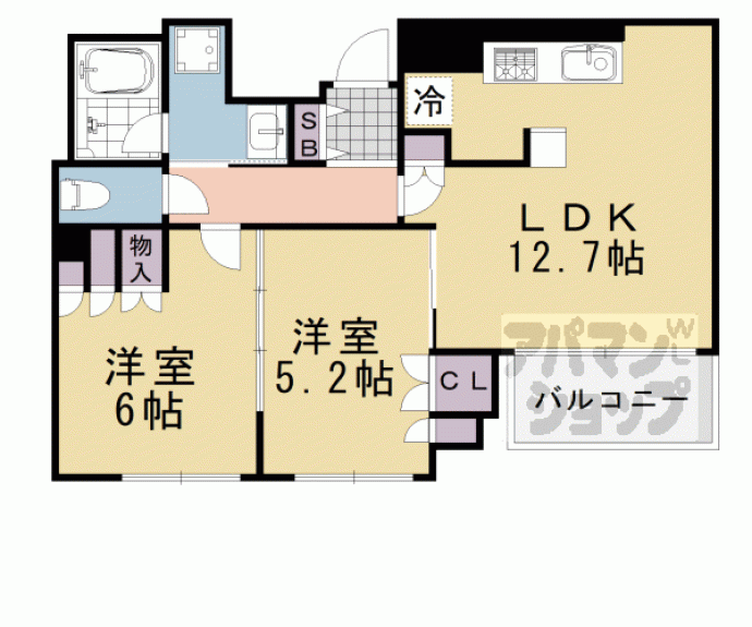 【イーグルコート御池新町】間取