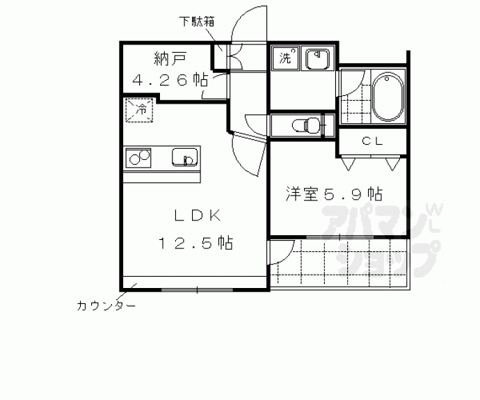 【グラシア清水五条】間取