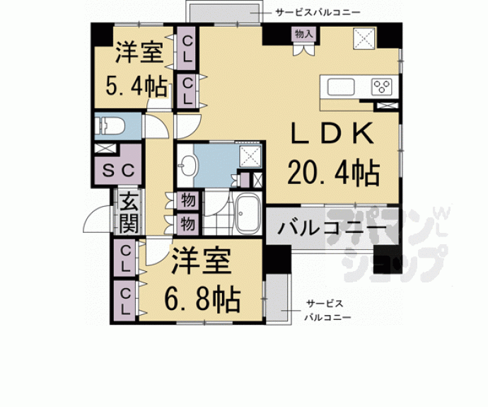 【プレサンスロジェ烏丸御池】間取