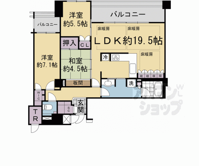 【ザ・レジデンス京都祇園八坂通】間取