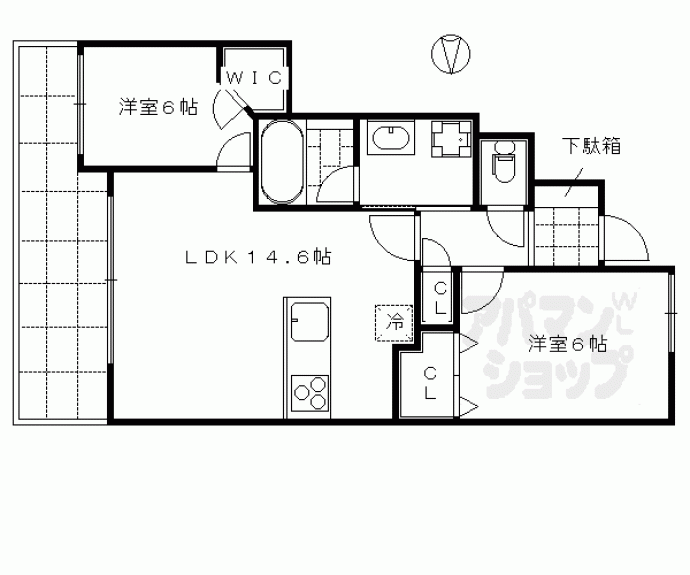 【パデシオン六角堀川東】間取