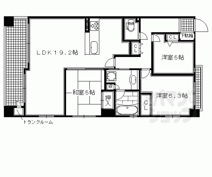 【パデシオン六角堀川東】間取