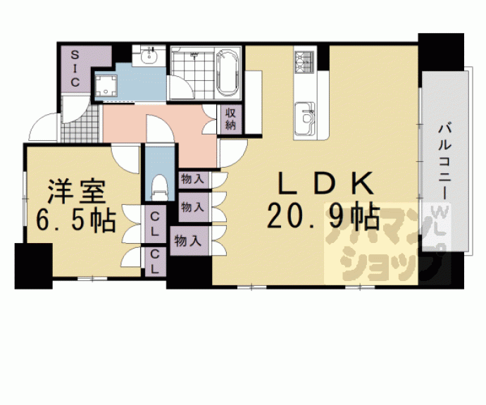 【ザ・京都レジデンス四条河原町】間取