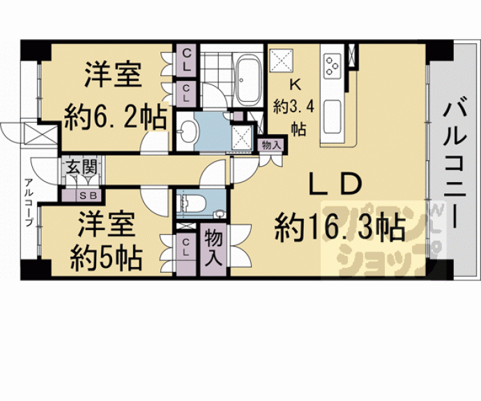 【ザ・京都レジデンス四条河原町】間取