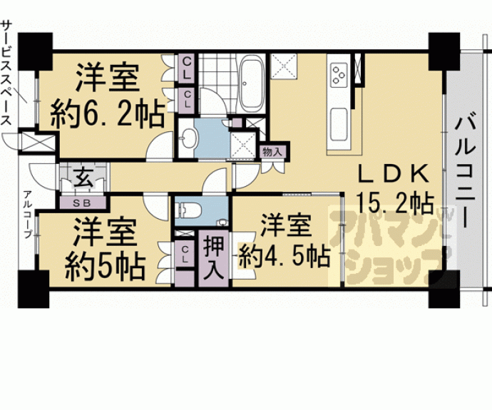【ザ・京都レジデンス四条河原町】間取