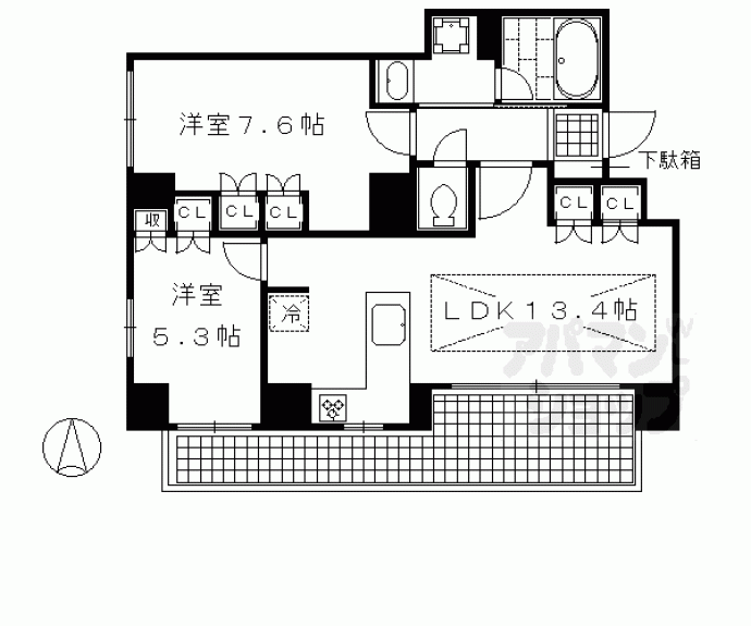 【イーグルコート御池高瀬川】間取