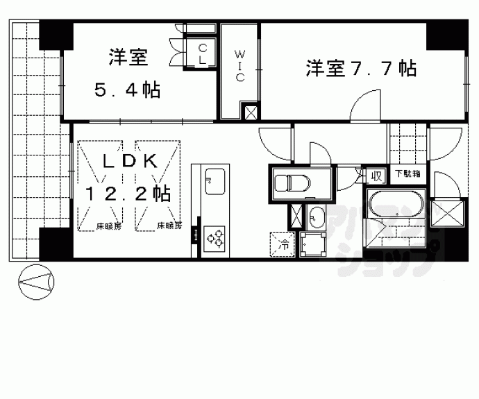 【イーグルコート烏丸御池ル・シエル】間取