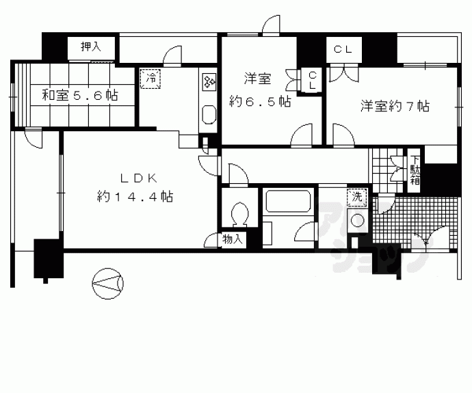 【イーグルコート烏丸御池ル・シエル】間取