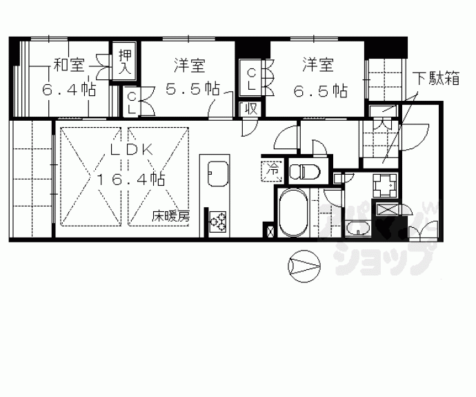 【グランレジェイド京都河原町】間取