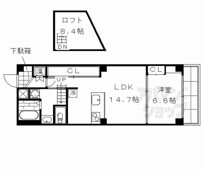 【Ｍｏｒｅ河原町Ⅱ】間取