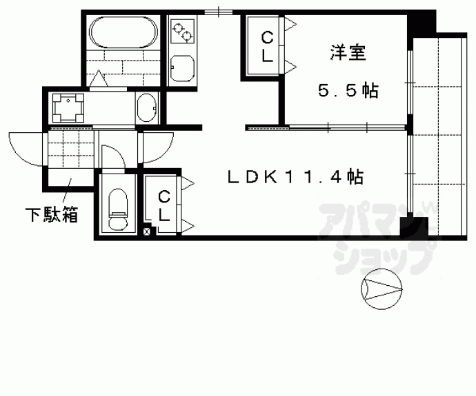 【サンクチュアリ二条城Ⅱ】間取