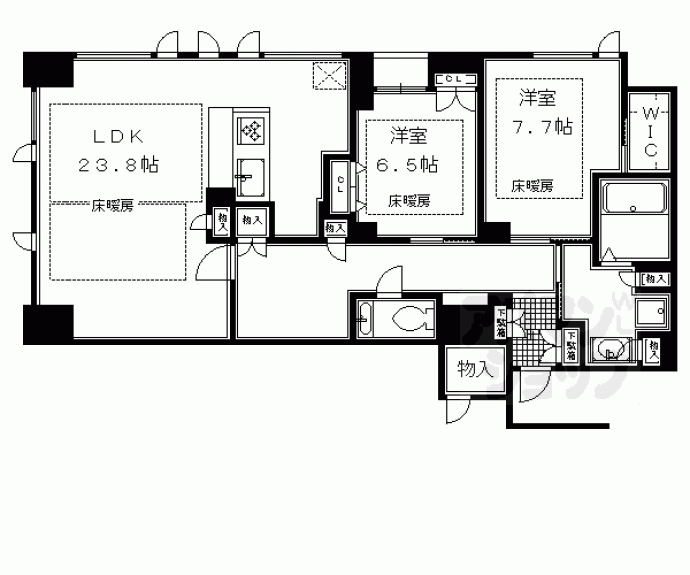 【プラウド京都麩屋町御池】間取