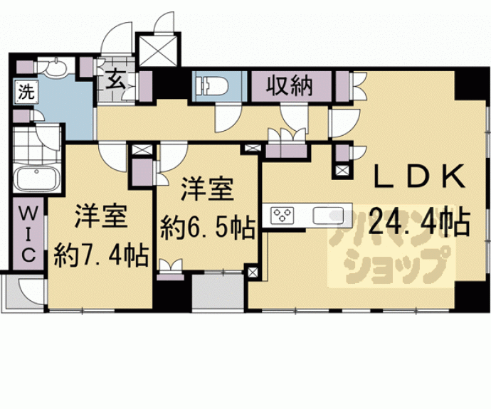 【プラウド京都麩屋町御池】間取