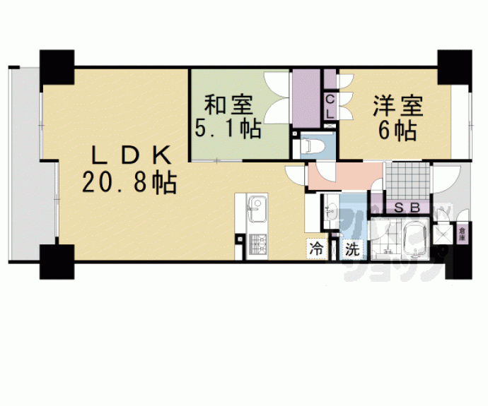 【イーグルコート御所南　衣棚別邸】間取