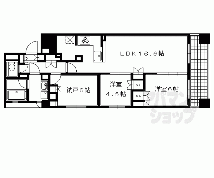 【リソシエ京都河原町エクス】間取