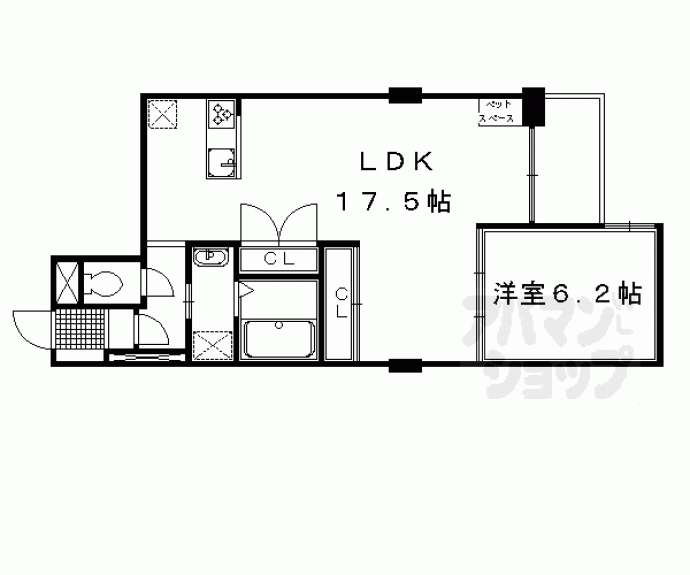 【ヴィラスタジオーネ御所南】間取