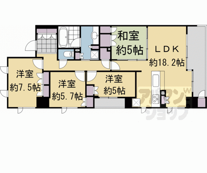 【リソシエ西洞院センシア】間取